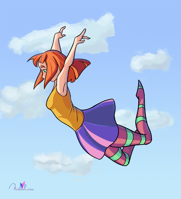 Раскраска к Сказке о Маленькой девочке, которая могла летать