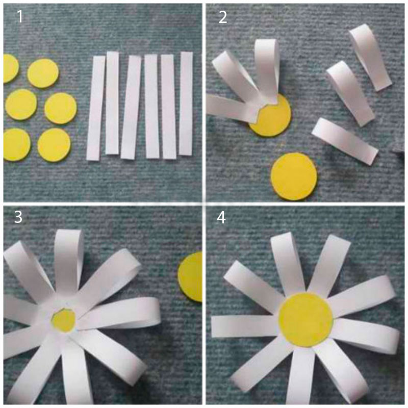 Цветок из бумаги для детей 4 5. Поделка Ромашка. Ромашка из бумаги. Ромашка из бумаги своими руками. Поделки из бумаги своими руками для детей.