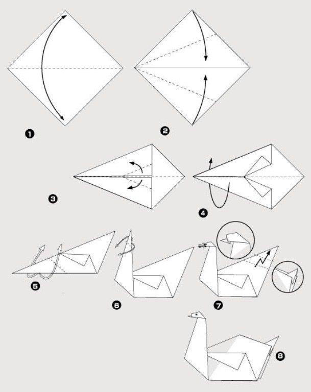 Как сделать журавля из бумаги 