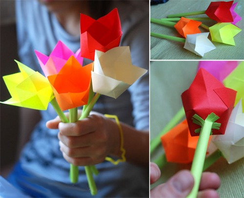 Объемные цветы из бумаги делаем пошагово