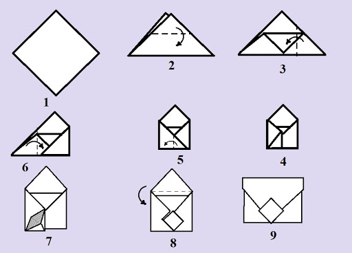 Делаем конверт из бумаги без клея